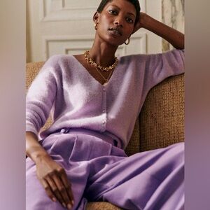 Sezane Barry cardigan lilac XS NWT